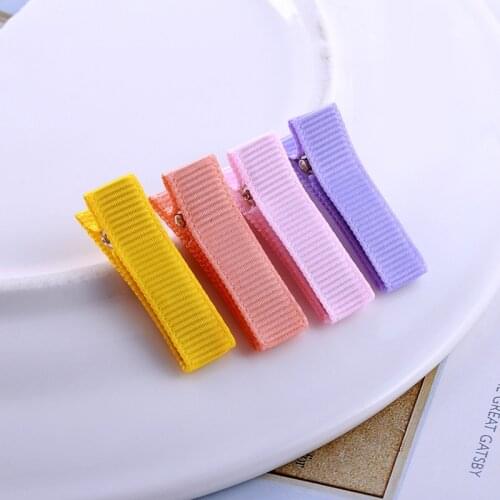 Alligator Hairpins Clips Accessories for Women Girl Bow Flower Hair band all Covered Ribbon 3.5 CM Double Prong 20pcs FJ3203-1