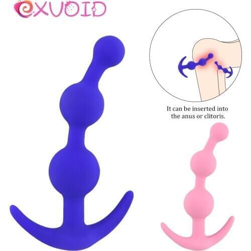 EXVOID Prostate Massager Anal Plug Butt Plug for Beginer Silicone Adult Products Sex Toys for Women Men Gay Anal Beads Sex Shop