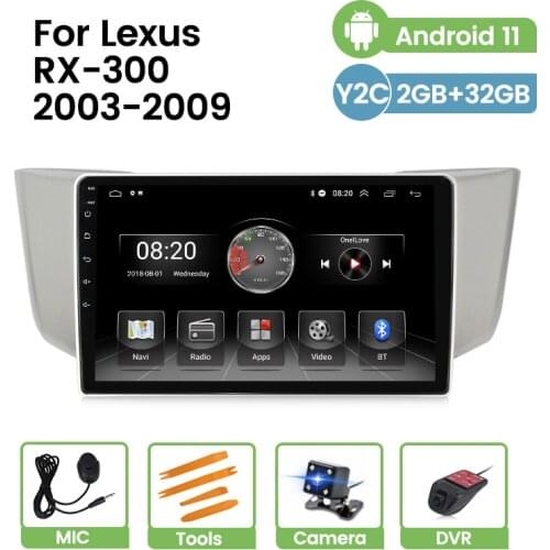 Car Radio Player GPS Android 11 For Lexus RX330 RX300 2003-2008 2009 HD 1024*600 Multimedia Video Navigation Carplay 4 Core Auto
