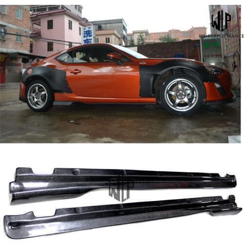 High quality Carbon Fiber Side Skirts Car Styling Fit For Toyota GT86 BRZ Car Body Kit 12-15