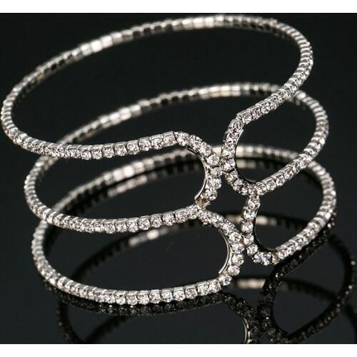 Bracelet Charm Queen Bracelet Jewelry 2019 Original Design Multi-circlrs Full Rhinestones Bangle Bridal Party B084