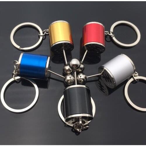 Creative Auto Part Model Gear Box Keychain Six Speed Manual Transmission Shift Lever Keyring Key Chain Ring Keyrings Gifts