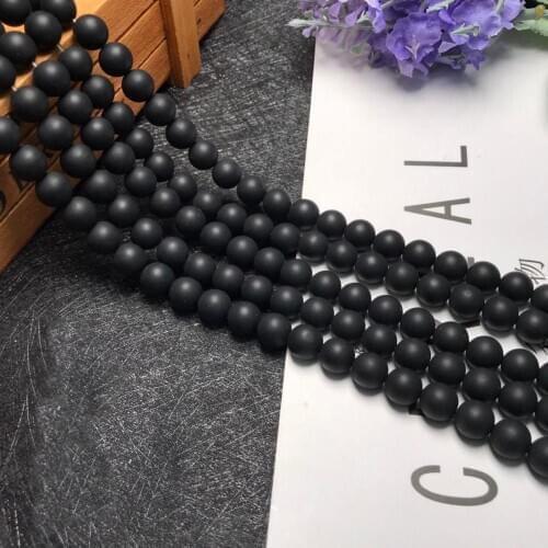 High quality Matte Black Natural stone Beads Pick Size Loose Bead 4mm 6mm 8mm 10mm For noble bracelets DIY charm Jewelry making