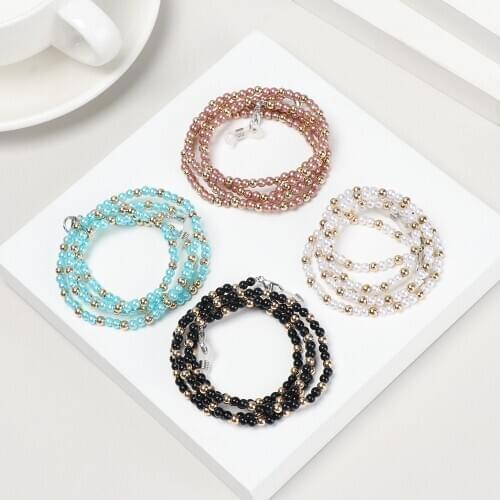 1PC 70CM Acrylic Beaded Chain Face Mask Lanyards Eyeglasses Strap Cord Holder Anti-Lost Metal Necklace Mask Chains and Cords