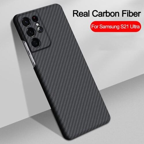 Real Pure Carbon Fiber Cases for Samsung S21 Ultra S21 Plus Case Aramid Fiber Ultra Thin Shockproof Business Back Cover Capa