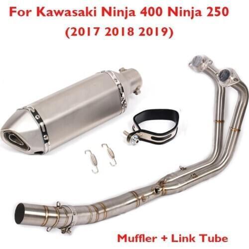For Kawasaki Ninja 400 Ninja 250 2017-2020 Exhaust Slip on Muffler Escape Tip Connect Link Tube Header Pipe