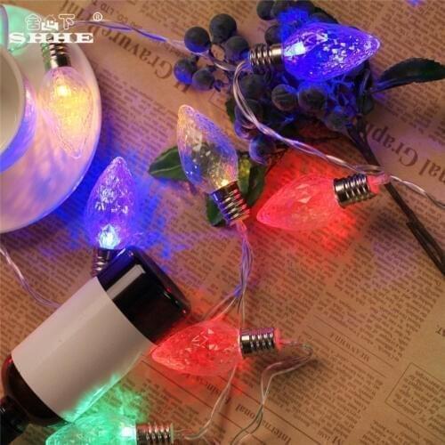 Battery Operated String Lights 5M 40 LED Strawberry C7 Fairy Lights for Bedroom Garden Christmas Party Holiday Decoration