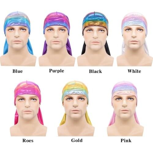 2020 new fashion bright color durag Headwear cap adjustable breathable silk durags hair accessories for adults