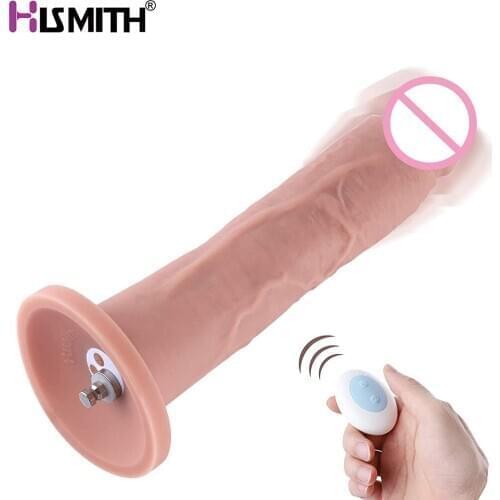 Hismith Silicone Vibrating Dildo Slight Curved For Sex Machine KlicLok System Insertable 5cm Diameter Remote Control Vibration