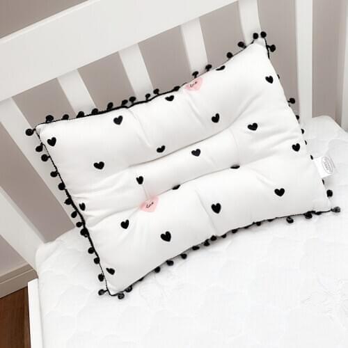 Nordic Cotton Pillow For Children Neck Protection Pillow With Tassels 1-3-5 Years Old Beddings Baby And Child Beddroom Decor