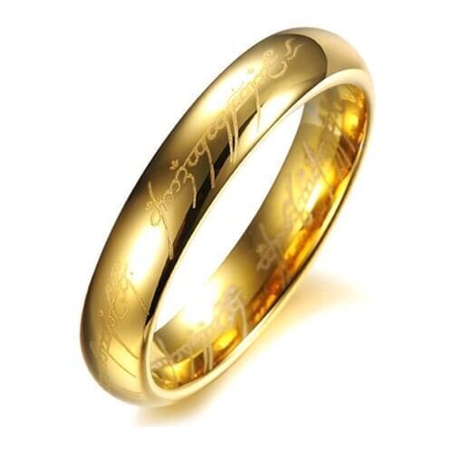 Hot Movie Womens finger Rings the one ring Titanium Stainless Steel gold Ring 4MM for Womens gifts wedding men jewelry