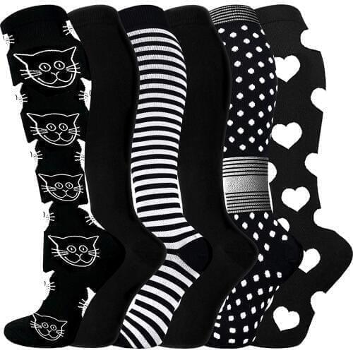 24 Style Compression Socks Women & Men Best Running, Athletic Sports Crossfit Flight Travel Nurses Running Athletic Stocking