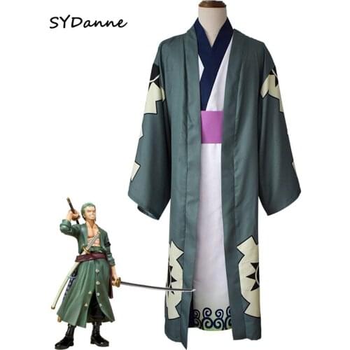 Anime cosplay One Piece Roronoa Zoro cosplay Cherry Blossom Kingdom Cosplay Costume Japanese style kimono adult Suit