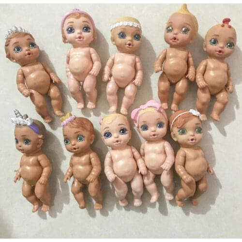 1pcs 4" 10cm mini cute baby dolls original zapfs sleep/laugh/cry baby black white baby naked body doll for toddlers kids