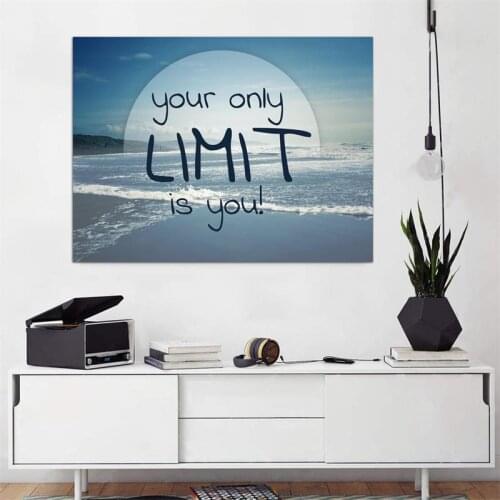 Success Motivational Posters Nordic Style Your Only Limit Is You Wallpaper Study Room Inspirational Canvas Print Poster Custom