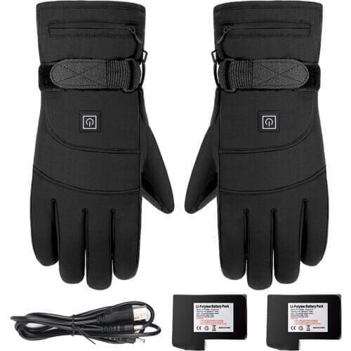Motorcycle Breathable Warm Electric Heated Gloves Touchscreen Waterproof Thermal Heat Gloves Skiing