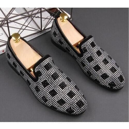 Mens New gentleman pointed rhinestone pattern flat oxford shoes for man Male wedding dress Homecoming shoes zapatos de novio