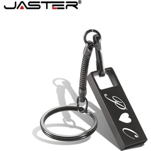 JASTER New Keychain Mini Metal Black USB Flash Drive 4GB 8GB 16GB 32GB 64GB Real Capacity Flash Disk 2.0 Custom LOGO Wholesale