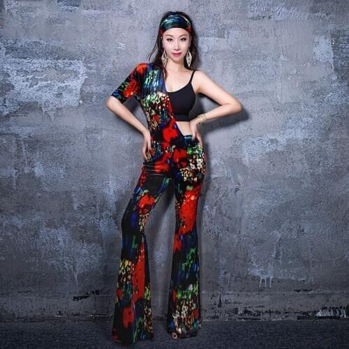 New style belly dance womens jumpsuit velvet fabric fashion belly dance suit oriental dance performance suit
