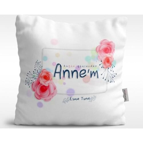 Personalized Day Today Dear Mom Design White Satin Pillow