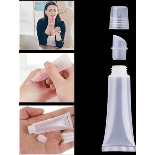 10pcs Empty Lip Gloss Tubes Transparent Soft Empty Container Packing Material Girls Cosmetics DIY Refillable Lipgloss Tube