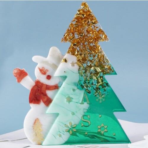 Christmas Mold for Resin Merry Christmas Tree Silicone Jewelry Casting Mold Resin Epoxy Mould Craft Decor Tool