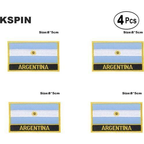 Argentina Rectangular Shape Flag Iron on Saw on Patches Embroidered Flag Patches National Flag Patches for Clothing DIY