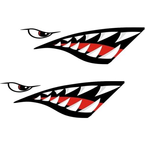 Waterproof Shark Teeth Mouth Fishing Boat Decal for Kayak Canoe Dinghy