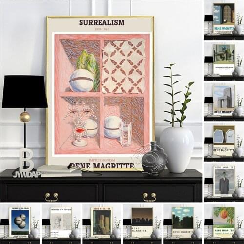 Rene Magritte Museum Exhibition Poster, The Palace Of Curtains, Iii Canvas Painting, Rene Vintage Magritte Prints Art, Idea Gift