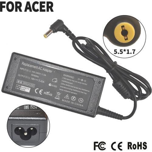 ADAPTER CHARGER 19V 3.42A FOR ACER LAPTOP ASPIRE 5551 5742 5750 5315 3220 2450