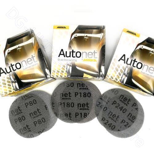 MIRKA Autonet Sandpaper 3 Inch 75mm-6 Inch 150mm Hook Loop Mesh Abrasive Dust Free Anti-blocking Dry Sanding Paper 80-240 Grit