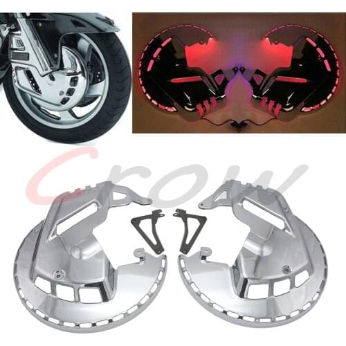 1 Pair Motorcycle Front Brake Rotor Covers LED Ring Of Fire Moto Brake Cover Light case for Honda GL1800 Goldwing 2001-2014 F6B