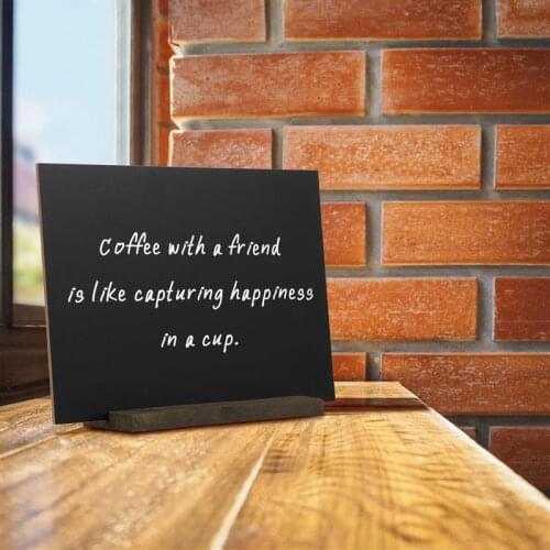 Mini Chalk Board Sign Tabletop Double Sided Chalkboard Display Sign with Wood Base Message Board for Wedding Table Bar Counter