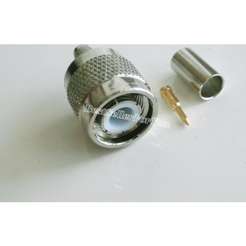 1Pcs TNC Plug male Crimp for LMR195 RG58 RG400 RG142 cable ST RF Coaxial Connector