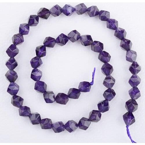 2 strands Natrual Stone Beads Faceted Amethyst Purple Crystal Beads For Jewelry Making Bracelet Necklace 6/8/10mm 15inches