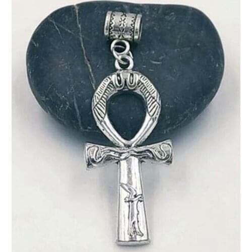 20pcs Large Egypt Ankh Cross Dangle Bead for European Charm Bracelet Vintage Pendants Jewelry Accessories Making