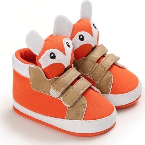 2021 Spring Autumn Sneakers Cartoon Baby Shoes Baby Boys Girls Soft-soled Non-slip Mid-high Casual Toddler Shoes For 0-18M