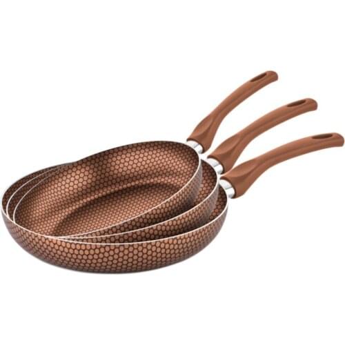 3Adet (3'lü) Patterned Pan Set Includes: 18 cm Pan 22 cm Frying Pan 26 cm Frying Pan Product Features: Aluminum housing