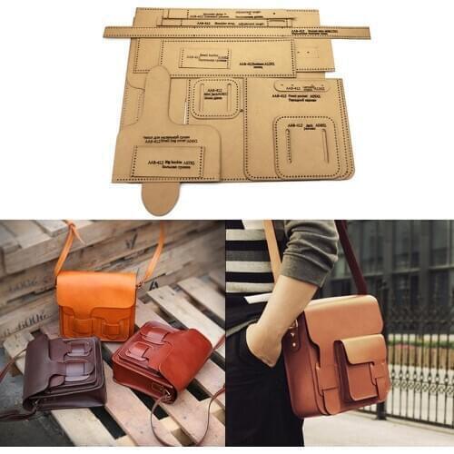 30x27cm DIY British Style Bag Making Stencil, Leather Bag Kraft Paper Template, Handmade Sewing Mould Supplies