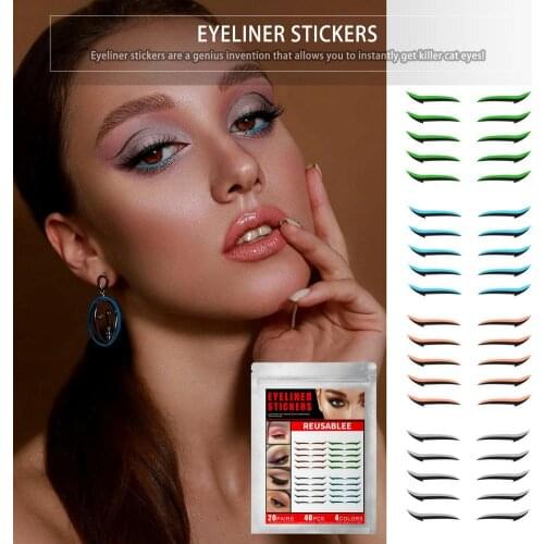 36 Pair Reusable Eyeliner Stickers Waterproof Reusable Stickers durable Can Maintain The Original Shape Color Within 3-5 Days