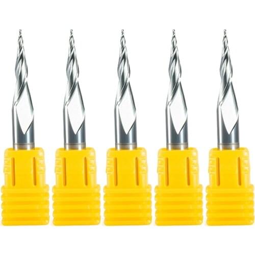 5pc R0.25 R0.75 R1*D6*20.5*50L*2F solid carbide Ball Nose Tapered End Mill router bit cnc router taper wood metal milling cutter