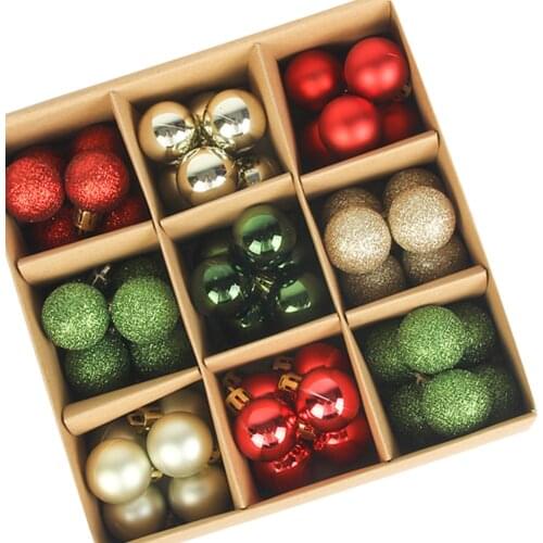 54 Pcs/Set Glitter Christmas Tree Ball Baubles Colorful Xmas Party Home Garden Christmas Decoration Supplies Hot Sale 9 Colors