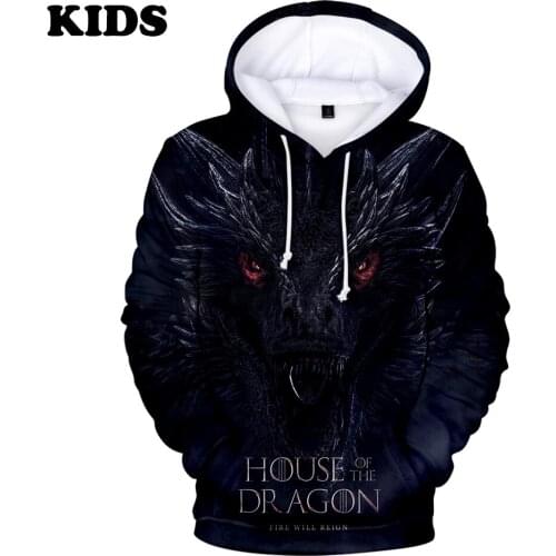 American Tv Series House of the Dragon Hoodie 2 to 14 years old Kids Sweatshirt Mens Hip Hop Streetwear Oversized hoodie