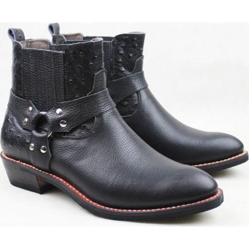 Limited Edition Boots Men Fashion Cowhide Genuine Leather Work Boots Men Combat Boots Men Motorcycle Ridding Cowboy Botas Hombre