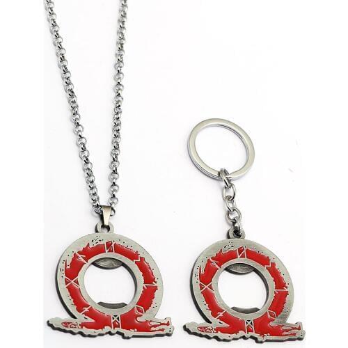Game PS4 Kratos Round Pendants Keychain God Of War Bottle Opener Women Necklace Movie Keychain Choker Men Accessory