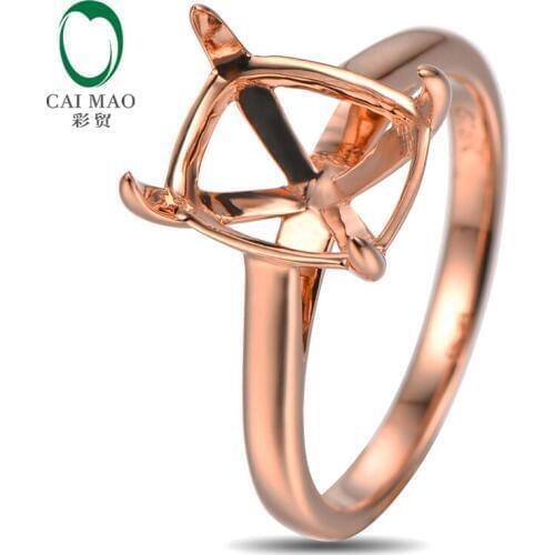 Cushion Cut 9x11mm 14k Rose Gold Classic Semi Mount Ring Engagement Free shipping