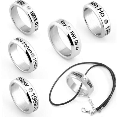 Kpop SHINee Same Titanium Steel Rings Fashion Women Girls Birthday Couple Unisex Rings