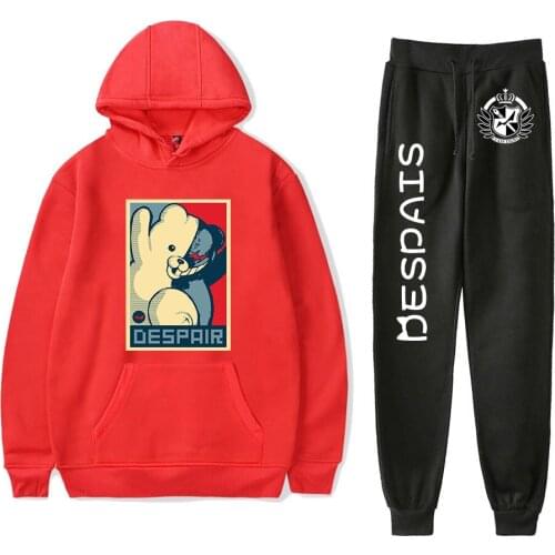 Danganronpa Pants Suit Japanese Game Cosplay Cute Print Oversized Hoodies And Sweatpants Two Piece Hooded Sweatshirt Tracksuits