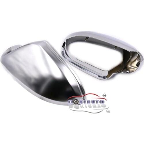 Matt Silver chrome mirror case rearview cover shell For Audi A6 C7 PA