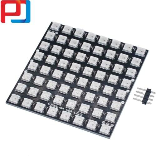 1PCS WS2812 8x8 64 LED Matrix LED 5050 RGB Full-Color Driver Black Board